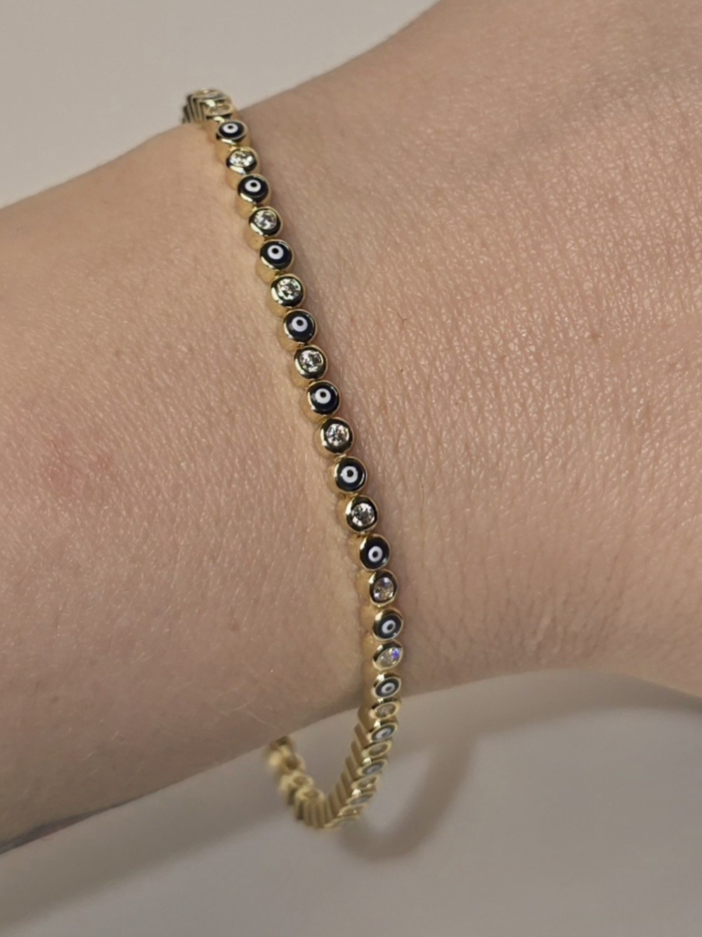 18K Gold Filled 1CT Mossanite Evil Eye Bracelet 🧿✨️ NWT